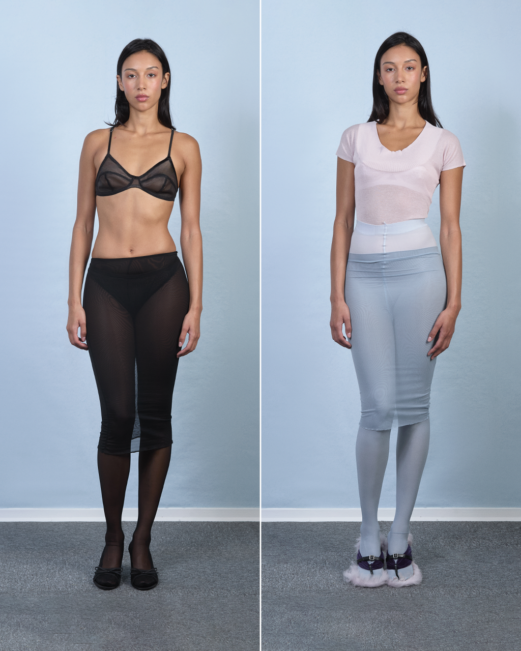 Skirted Tights / Collant-Jupe Duo Black+Blue