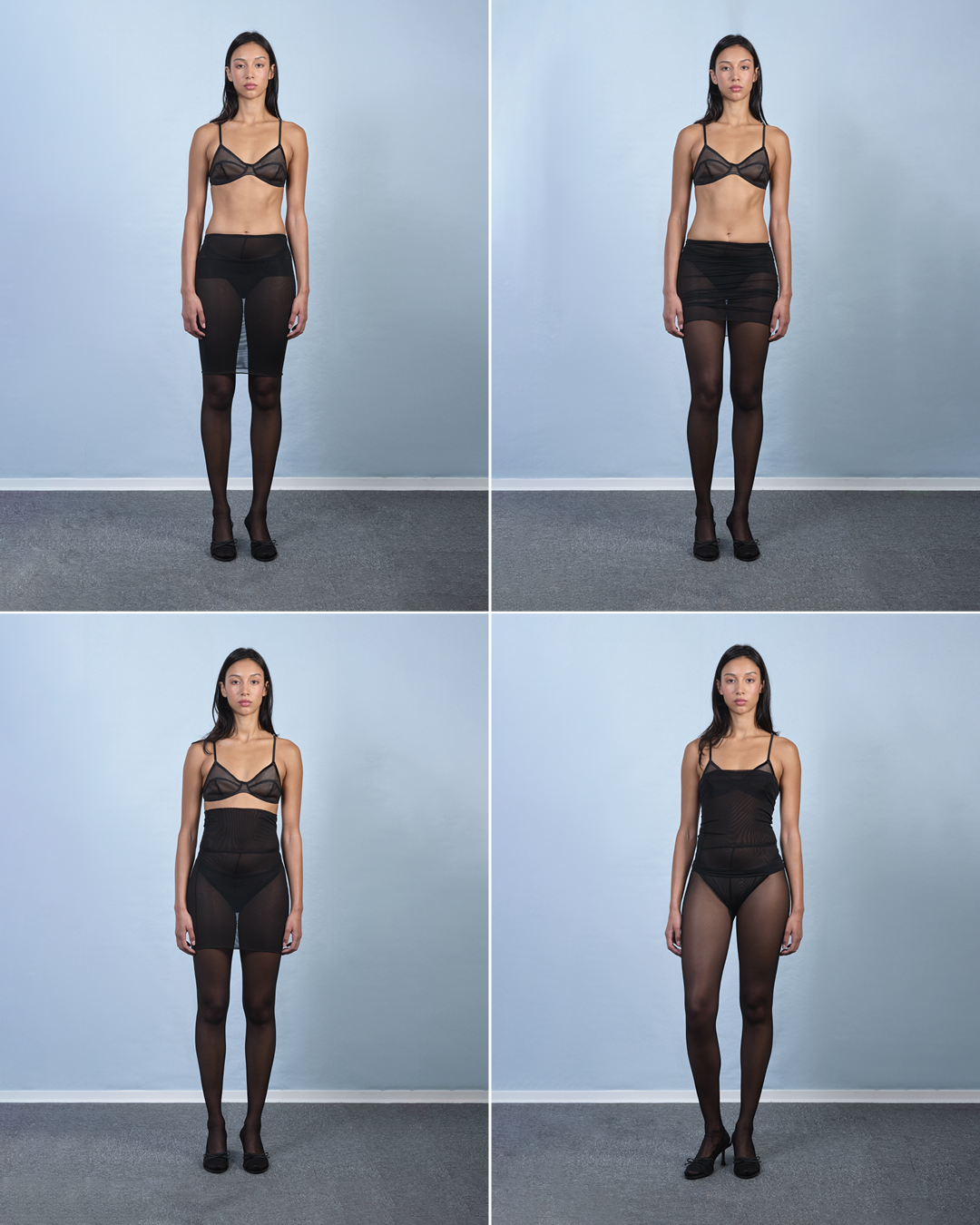 Skirted Tights Duo Black+Pink